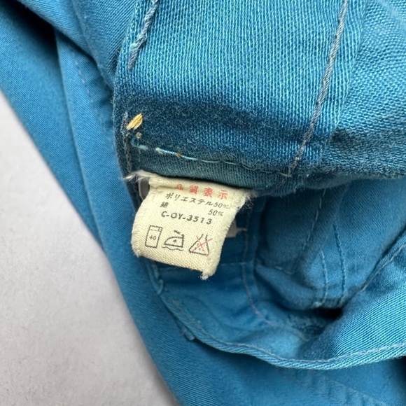 Big John Japanese Flare Leg Button Fly Jeans Bright Blue Size 31 Vintage 70s - Picture 5 of 11